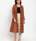 Indibelle Brown printed cotton cotton-tops