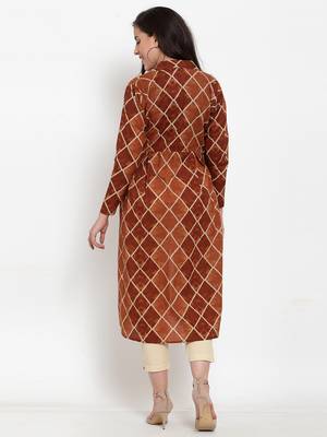 Indibelle Brown printed cotton cotton-tops 3