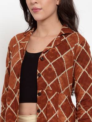 Indibelle Brown printed cotton cotton-tops 4