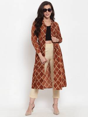 Indibelle Brown printed cotton cotton-tops 5