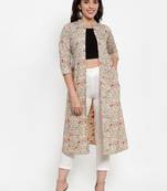 Indibelle Peach printed cotton cotton-tops