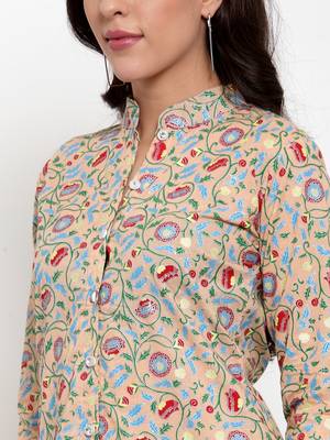 Indibelle Peach printed cotton cotton-tops 4