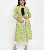 Indibelle Green printed cotton cotton-tops