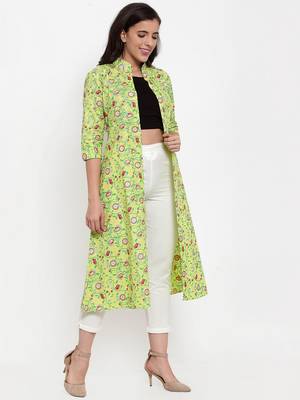 Indibelle Green printed cotton cotton-tops 2