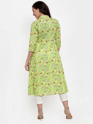 Indibelle Green printed cotton cotton-tops 3