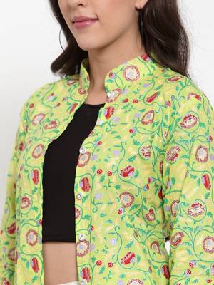 Indibelle Green printed cotton cotton-tops 4