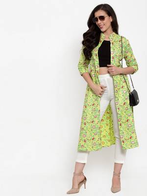 Indibelle Green printed cotton cotton-tops 5