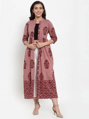 Indibelle Purple printed cotton cotton-tops 1