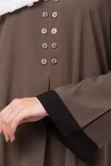 MRC Women A-Line Casual abaya with piping work- Chiku