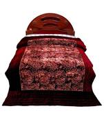 Maroon Ethnic Floral Style Double Bed Maroon Velvet Quilt