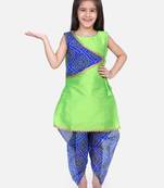 Green Panel Kurti Dhoti For Baby Girls