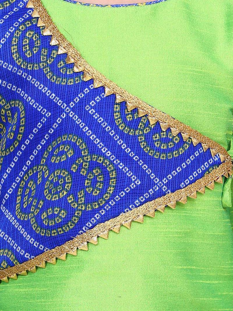 Green Panel Kurti Dhoti For Baby Girls