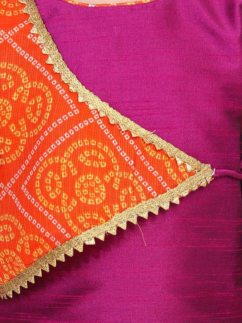 Purple Panel Kurti Dhoti For Baby Girls