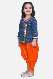 Indgo  Block Print Cotton Full Sleeve Front Open Angrakha