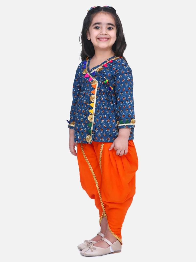 Indgo  Block Print Cotton Full Sleeve Front Open Angrakha