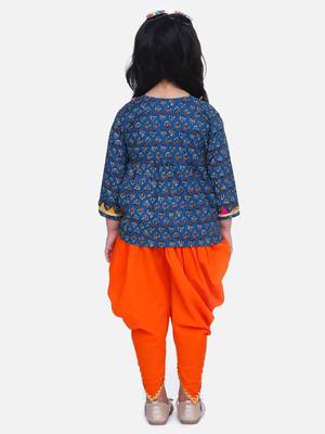 Indgo  Block Print Cotton Full Sleeve Front Open Angrakha 3