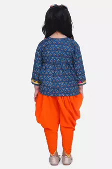 Indgo  Block Print Cotton Full Sleeve Front Open Angrakha