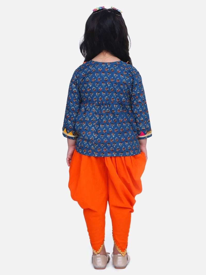 Indgo  Block Print Cotton Full Sleeve Front Open Angrakha