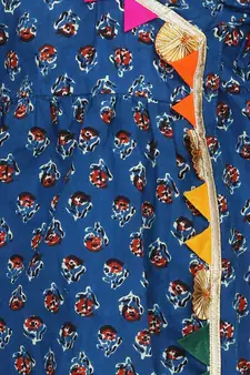 Indgo  Block Print Cotton Full Sleeve Front Open Angrakha