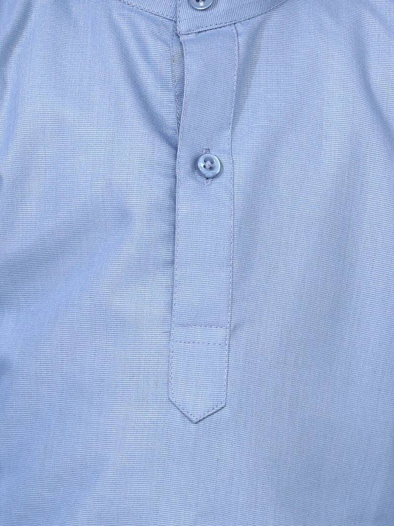 Gray Full Sleeve Stand Collar Kurta Pajama