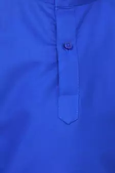 Blue Full Sleeve Stand Collar Kurta Pajama