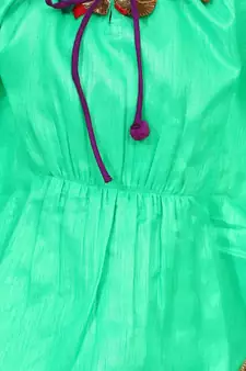 Green Festive Kaftan Dhoti For Girls