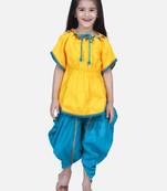 Yellow Festive Kaftan Dhoti For Girls