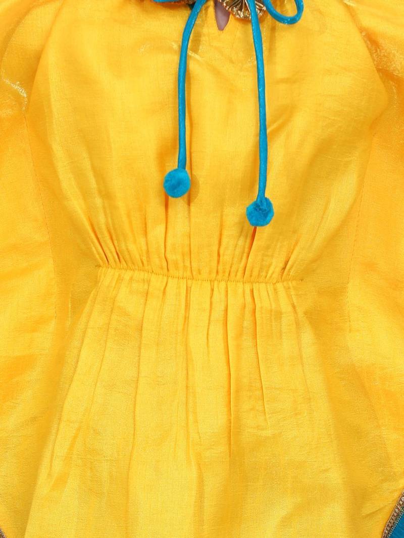 Yellow Festive Kaftan Dhoti For Girls