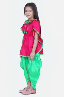 Pink Festive Kaftan Dhoti For Girls