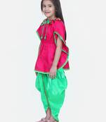 Pink Festive Kaftan Dhoti For Girls