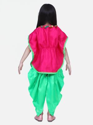 Pink Festive Kaftan Dhoti For Girls 3