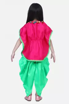 Pink Festive Kaftan Dhoti For Girls