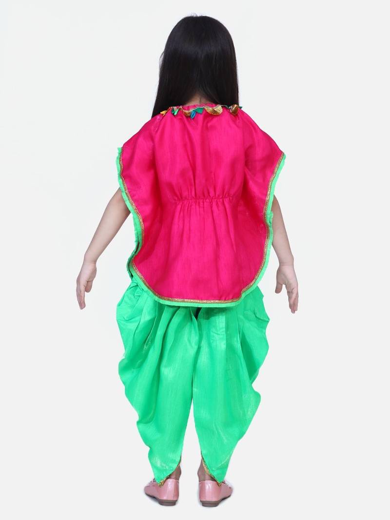Pink Festive Kaftan Dhoti For Girls