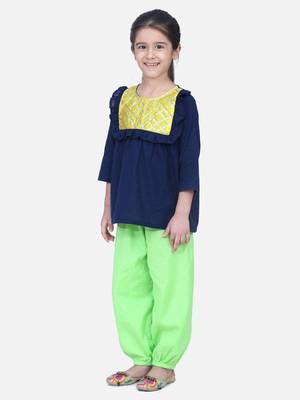 Blue Cotton Full Sleeve Top with Harem 2