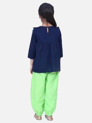 Blue Cotton Full Sleeve Top with Harem 3
