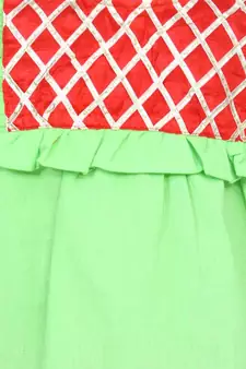 Green Cotton Full Sleeve Top with Harem