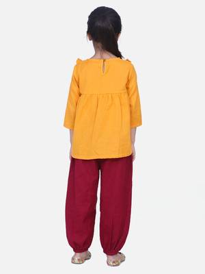 Yellow Cotton Full Sleeve Top with Harem 3