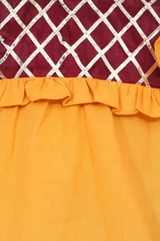Yellow Cotton Full Sleeve Top with Harem