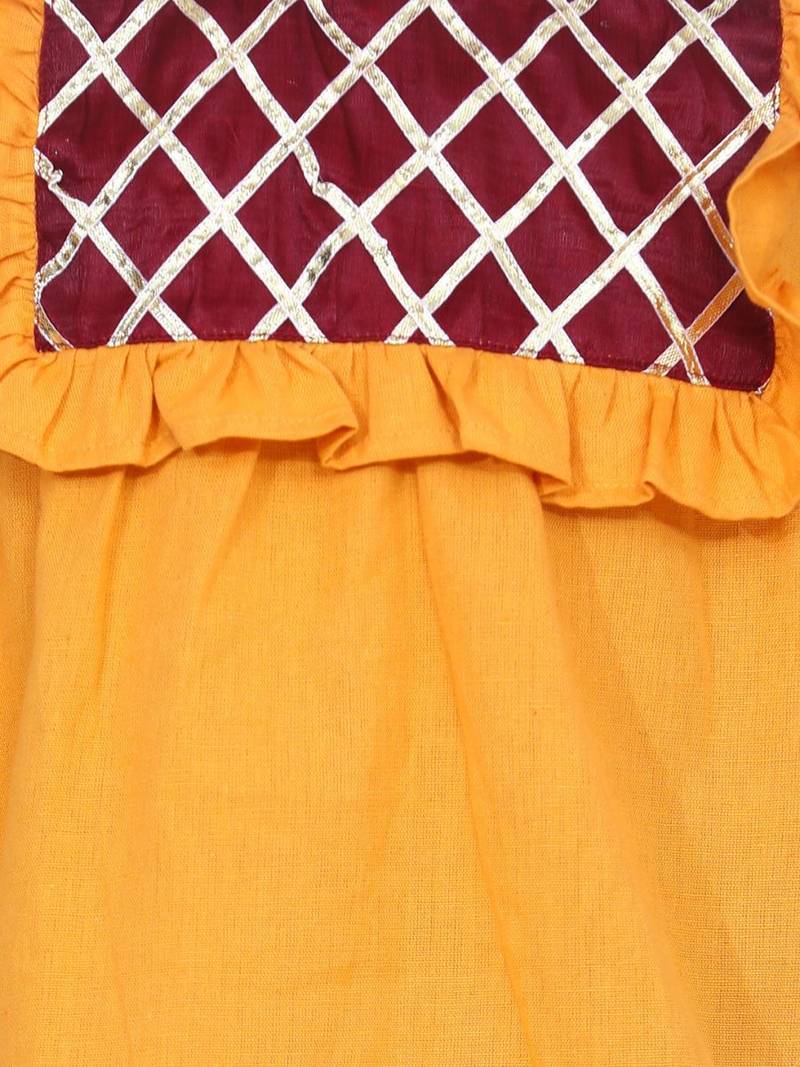 Yellow Cotton Full Sleeve Top with Harem