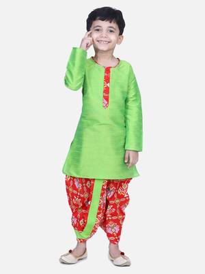 Red Patan Patola Full Sleeve Dhoti Kurta 1