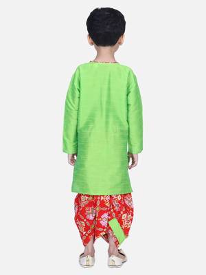 Red Patan Patola Full Sleeve Dhoti Kurta 3