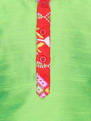 Red Patan Patola Full Sleeve Dhoti Kurta 4