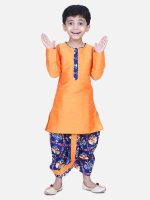 Blue Patan Patola Full Sleeve Dhoti Kurta 1