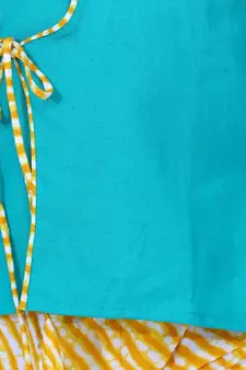 Green Front Open Cotton Full Sleeve Kurta with Dhoti