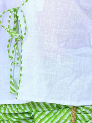 White Front Open Cotton Full Sleeve Kurta with Dhoti 4