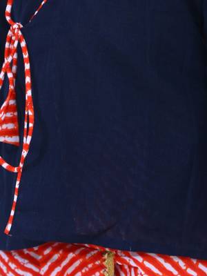 Navy Blue Front Open Cotton Full Sleeve Kurta with Dhoti 4
