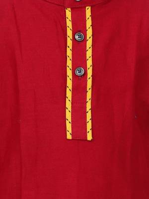 Maroon  Full Sleeve Stand Collar Kurta Pajama 4