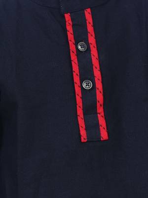 Black  Full Sleeve Stand Collar Kurta Pajama 4