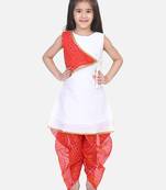 White Panel Kurti Dhoti For Baby Girls