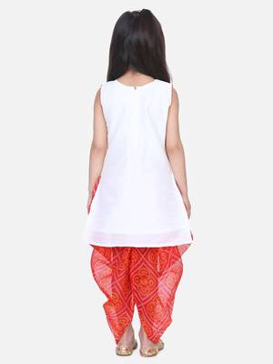 White Panel Kurti Dhoti For Baby Girls 3